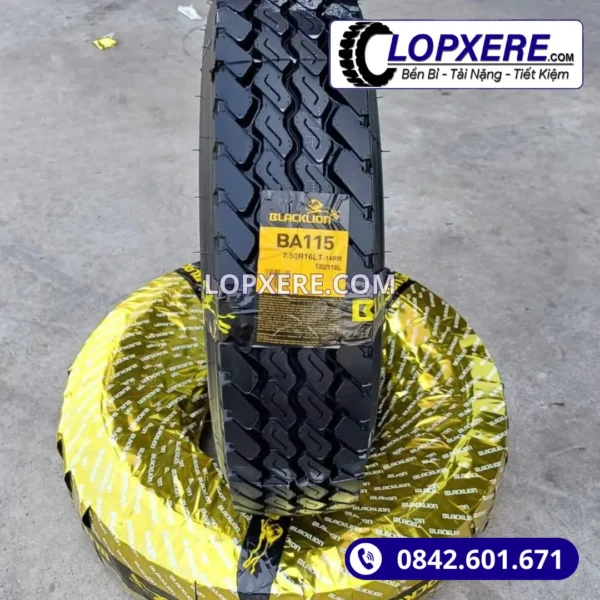 Lốp Blacklion BA115 7.50r16 gai xuôi hỗn hợp 14PR giá tốt