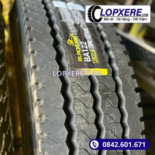 Lốp Blacklion BA122 12r22.5 gai xuôi hỗn hợp 18PR giá tốt