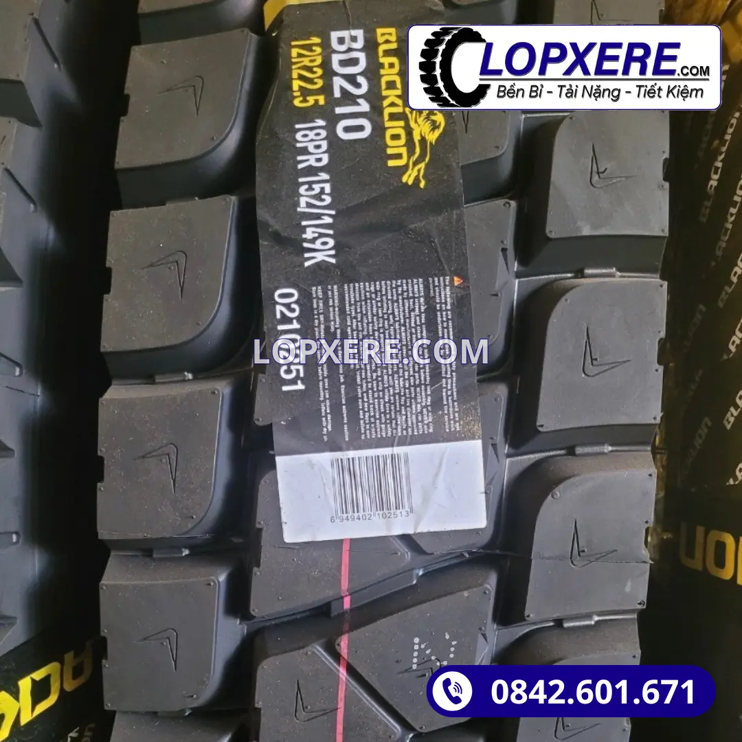 Lốp Blacklion BD210 12R22.5 gai ngang