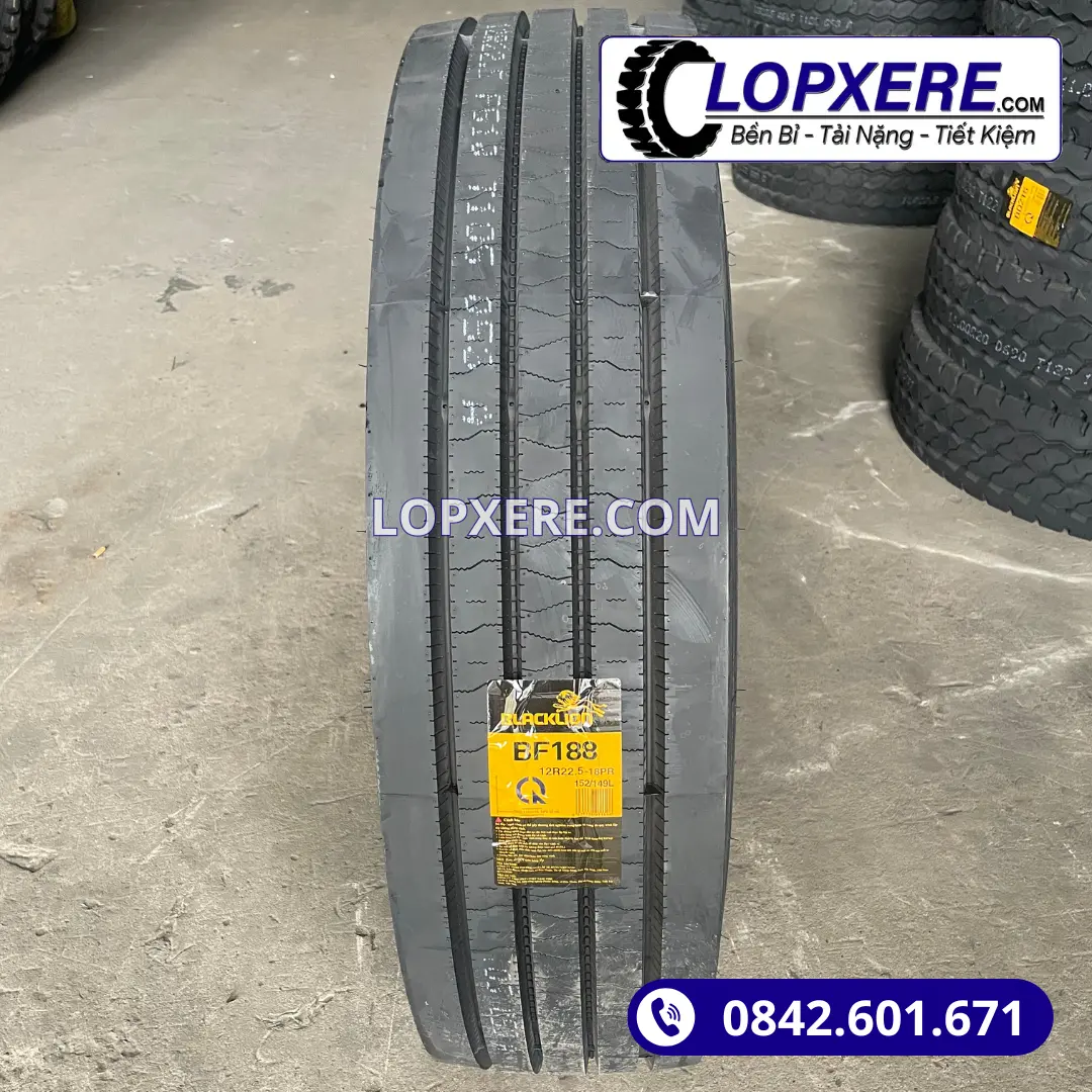 Lốp xe tải Blacklion BF188 12r22.5 gai xuôi thẳng 18PR giá tốt