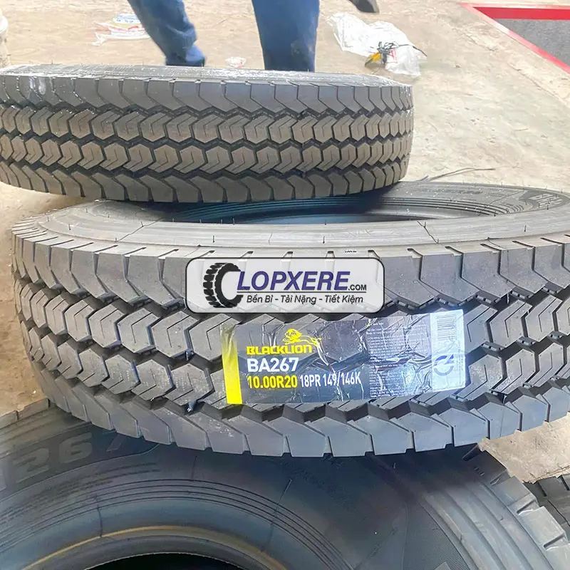 Lốp xe Blacklion 10.00R20 BA267 gai xuôi hỗn hợp