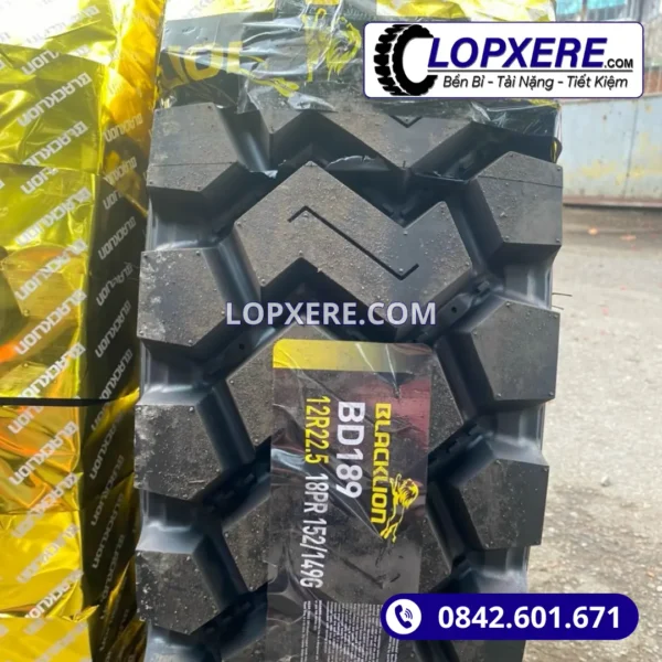 Lốp Blacklion BD189 12r22.5 gai bệt 18PR giá tốt