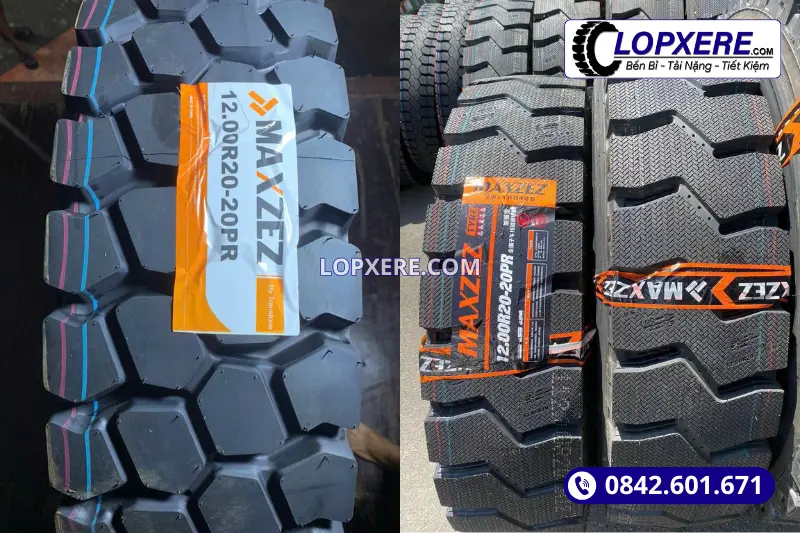 Lốp 12.00r20 gai ngang và gai bệt cho xe ben chạy đường đá