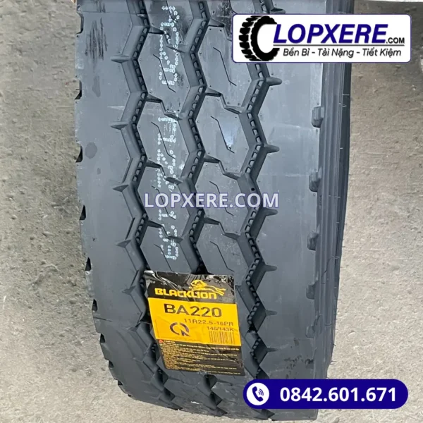 Lốp Blacklion BA220 11r22.5 gai xuôi hỗn hợp 16PR giá tốt