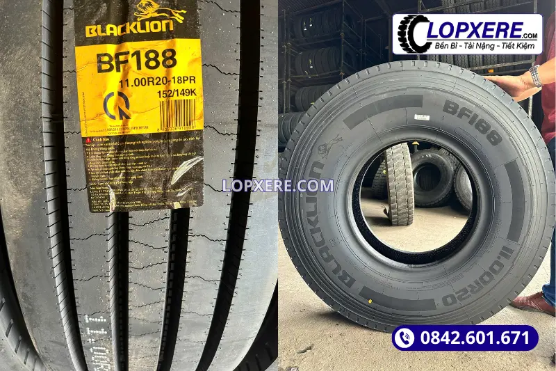 Lốp Blacklion BF188 11.00r20 siêu tải đường trường