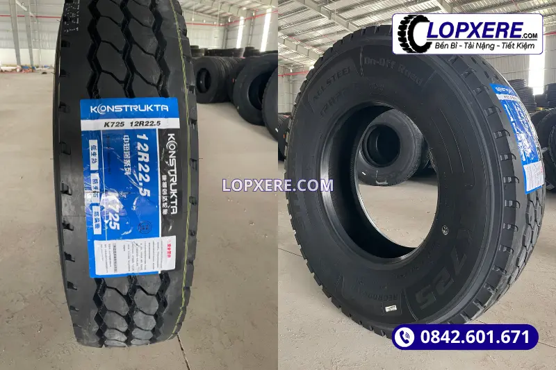 Lốp Konstrukta K725 12r22.5 cho hiệu quả vượt trội