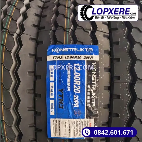 Lốp xe đầu kéo Konstrukta YTH3 12.00r20 gai xuôi hỗn hợp 20PR giá tốt