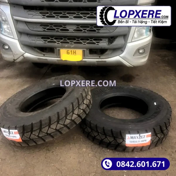 Lốp xe đầu kéo Maxzez MD666 12r22.5 gai ngang 18PR giá tốt