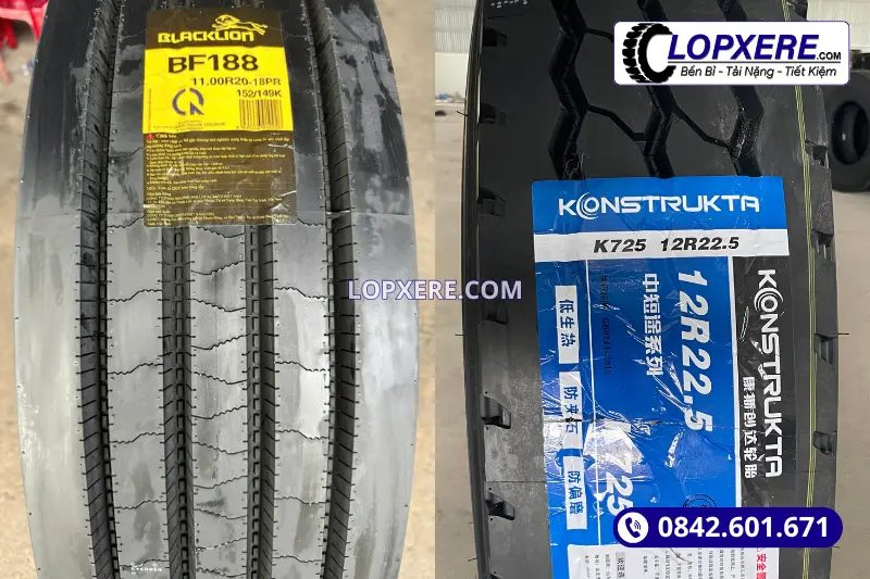 Những mẫu lốp gai xuôi thường lắp đặt cho xe đầu kéo