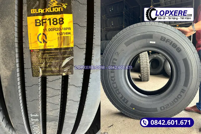 Vỏ xe 1100r20 siêu tải 200% thương hiệu cao cấp Blacklion