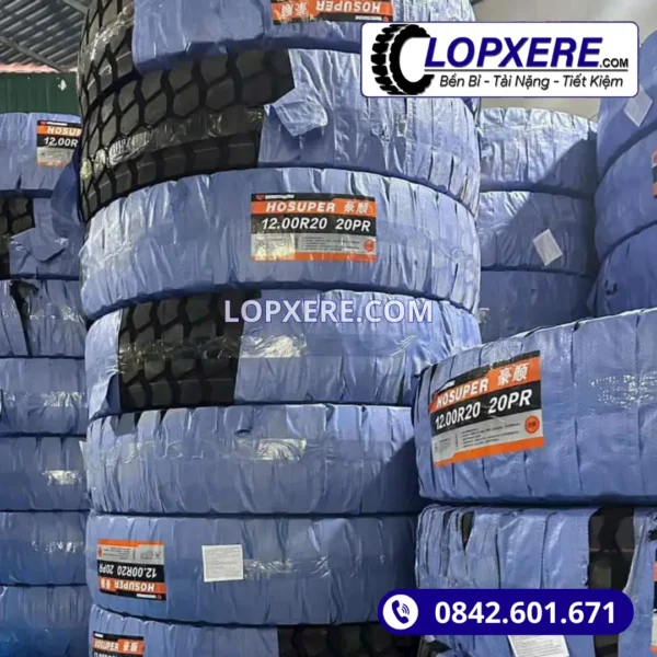 Lốp xe ben 12.00r20 Hosuper AK588 gai ngang 20PR giá tốt