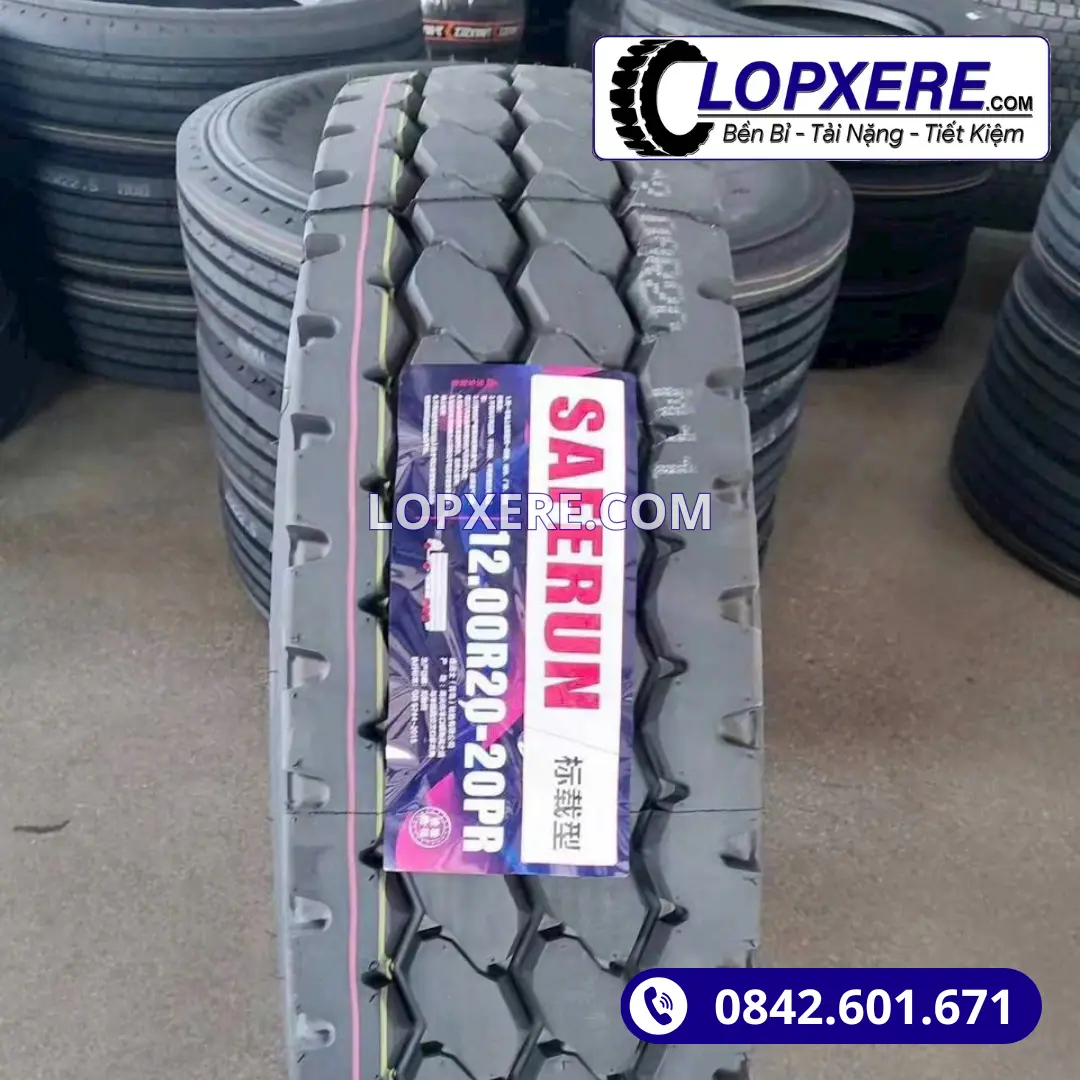 Lốp xe container Saferun 12.00r20 XR969 gai xuôi hỗn hợp 20PR giá tốt