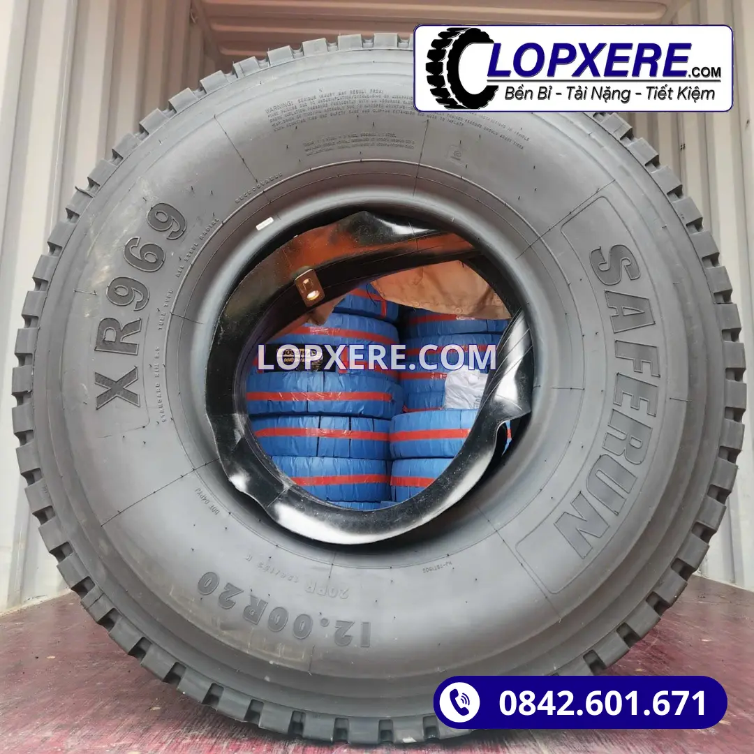 Lốp xe đầu kéo Saferun 12.00r20 XR969 gai xuôi hỗn hợp 20PR giá tốt