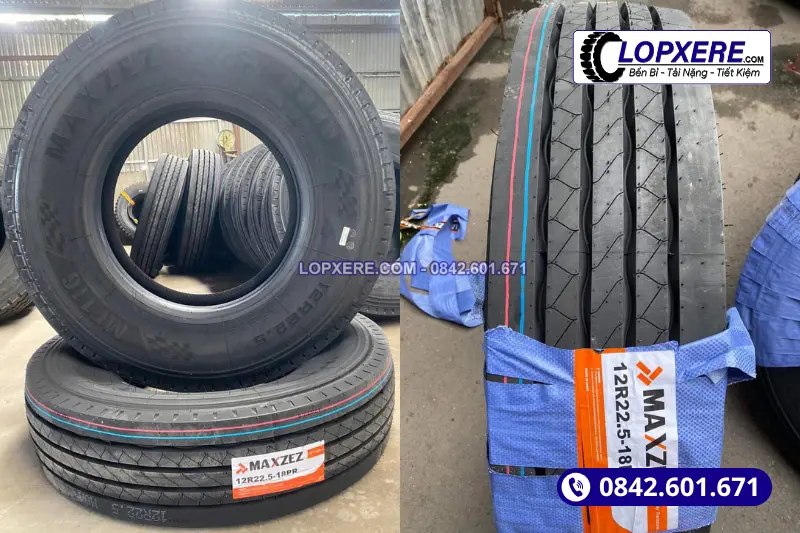 Lốp xe du lịch 45 chỗ kích thước 12r22.5 giá rẻ thương hiệu Maxzez