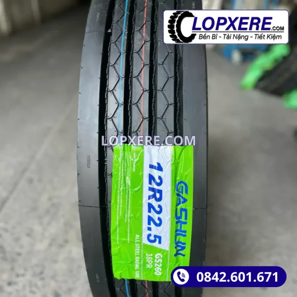 Lốp Gashun GS260 12r22.5 gai xuôi thẳng 18PR