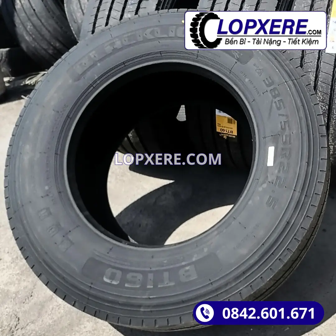 Lốp xe Blacklion BT160 385/55r22.5 gai xuôi thẳng 20PR giá tốt